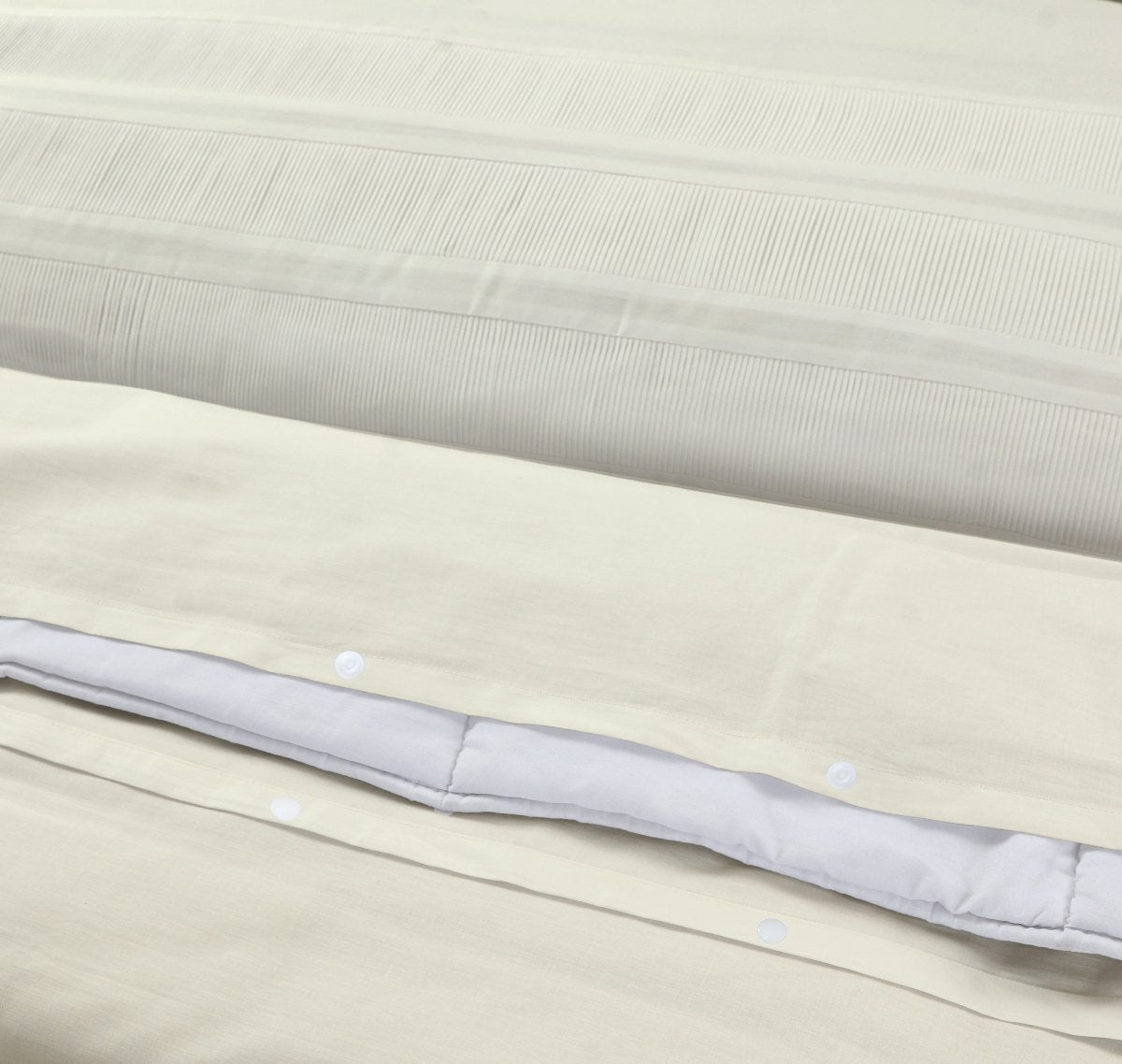 100% Cotton Percale Duvet Cover Set Bali | Cream | King Long - 240cm (W) x 220cm (L) - The Bedding & Blankets Store