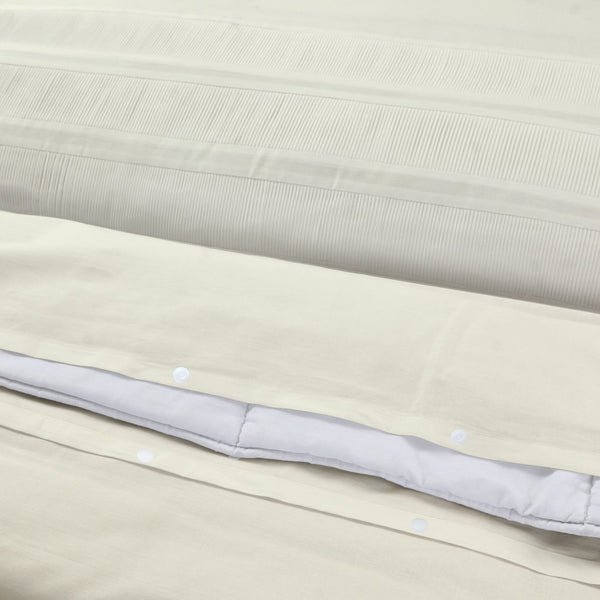 100% Cotton Percale Duvet Cover Set Bali | Cream | King Long - 240cm (W) x 220cm (L) - The Bedding & Blankets Store