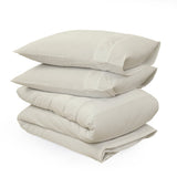 100% Cotton Percale Duvet Cover Set Bali | Cream | King Long - 240cm (W) x 220cm (L) - The Bedding & Blankets Store