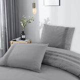 100% Cotton Percale Duvet Cover Set Bali | Grey | King Long - 240cm (W) x 220cm (L) - The Bedding & Blankets Store