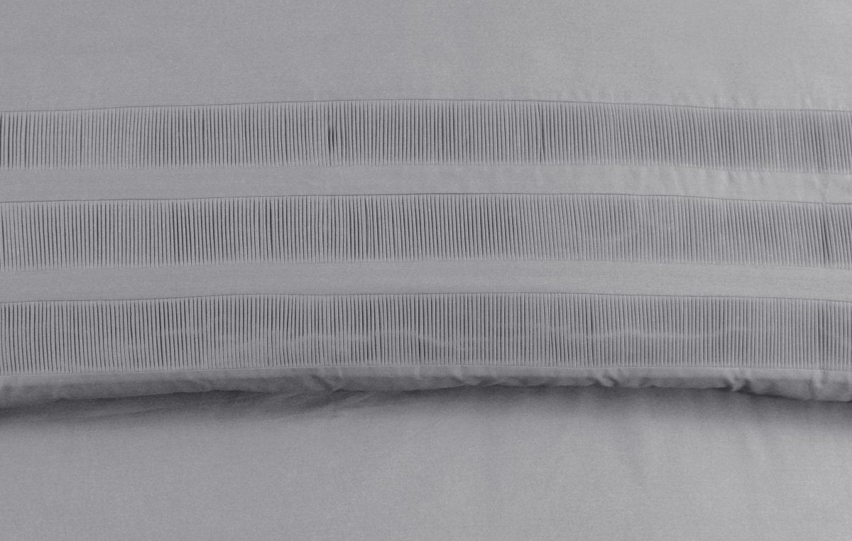100% Cotton Percale Duvet Cover Set Bali | Grey | King Long - 240cm (W) x 220cm (L) - The Bedding & Blankets Store