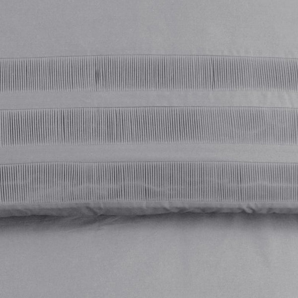 100% Cotton Percale Duvet Cover Set Bali | Grey | King Long - 240cm (W) x 220cm (L) - The Bedding & Blankets Store