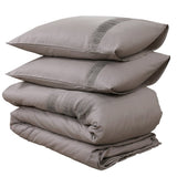 100% Cotton Percale Duvet Cover Set Bali | Taupe | King Long - 240cm (W) x 220cm (L) - The Bedding & Blankets Store