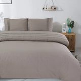 100% Cotton Percale Duvet Cover Set Bali | Taupe | King Long - 240cm (W) x 220cm (L) - The Bedding & Blankets Store