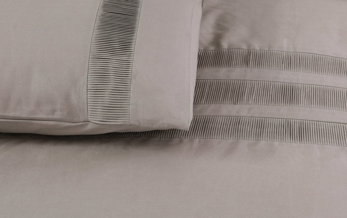 100% Cotton Percale Duvet Cover Set Bali | Taupe | King Long - 240cm (W) x 220cm (L) - The Bedding & Blankets Store