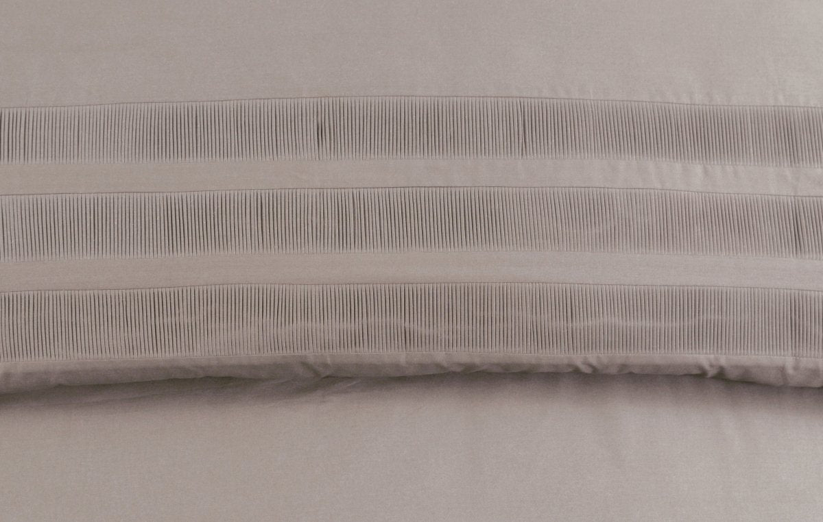 100% Cotton Percale Duvet Cover Set Bali | Taupe | King Long - 240cm (W) x 220cm (L) - The Bedding & Blankets Store