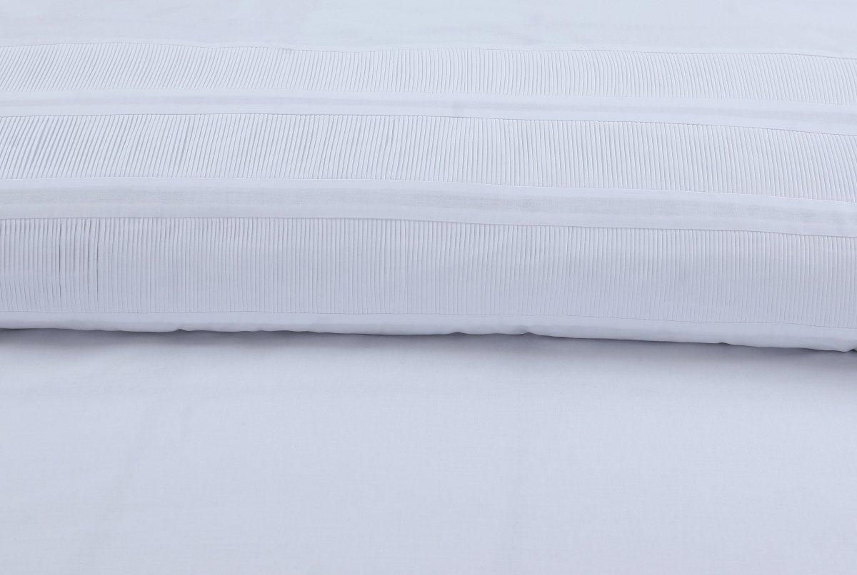 100% Cotton Percale Duvet Cover Set Bali | White | King Long - 240cm (W) x 220cm (L) - The Bedding & Blankets Store