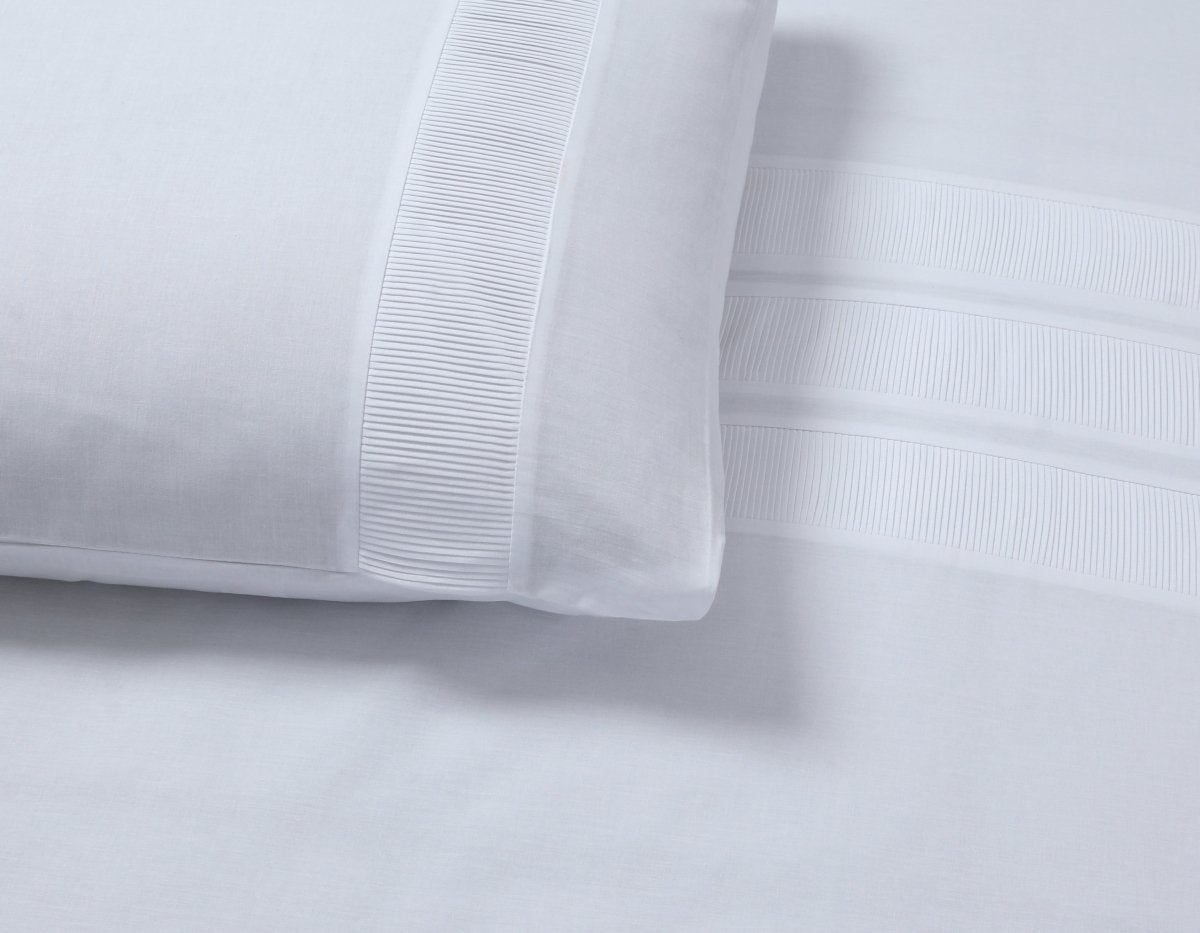 100% Cotton Percale Duvet Cover Set Bali | White | King Long - 240cm (W) x 220cm (L) - The Bedding & Blankets Store