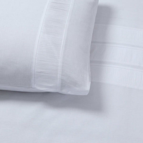 100% Cotton Percale Duvet Cover Set Bali | White | King Long - 240cm (W) x 220cm (L) - The Bedding & Blankets Store