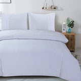 100% Cotton Percale Duvet Cover Set Bali | White | King Long - 240cm (W) x 220cm (L) - The Bedding & Blankets Store