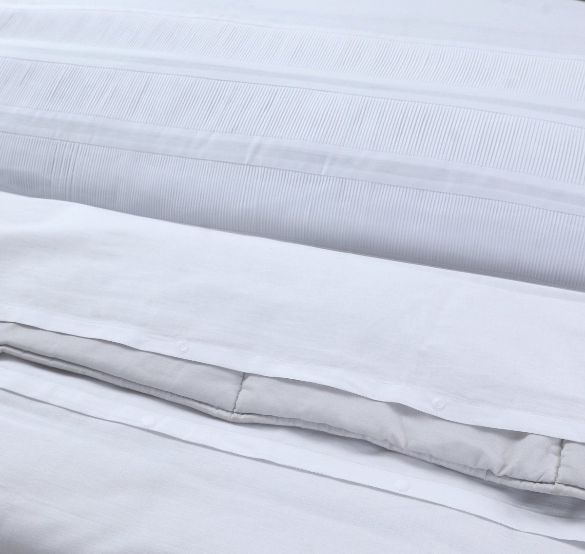 100% Cotton Percale Duvet Cover Set Bali | White | King Long - 240cm (W) x 220cm (L) - The Bedding & Blankets Store