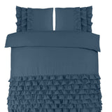 100% Cotton Percale Duvet Cover Set Cyprus | Blue | King Long - 240cm (W) x 220cm (L) - The Bedding & Blankets Store