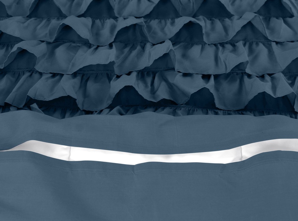 100% Cotton Percale Duvet Cover Set Cyprus | Blue | King Long - 240cm (W) x 220cm (L) - The Bedding & Blankets Store