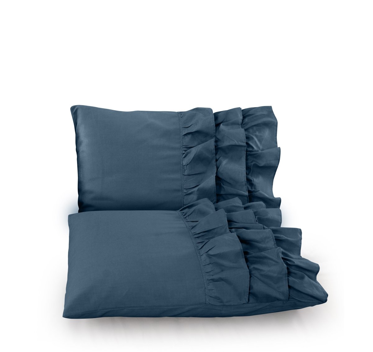 100% Cotton Percale Duvet Cover Set Cyprus | Blue | King Long - 240cm (W) x 220cm (L) - The Bedding & Blankets Store