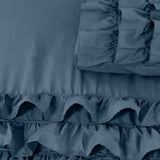 100% Cotton Percale Duvet Cover Set Cyprus | Blue | King Long - 240cm (W) x 220cm (L) - The Bedding & Blankets Store
