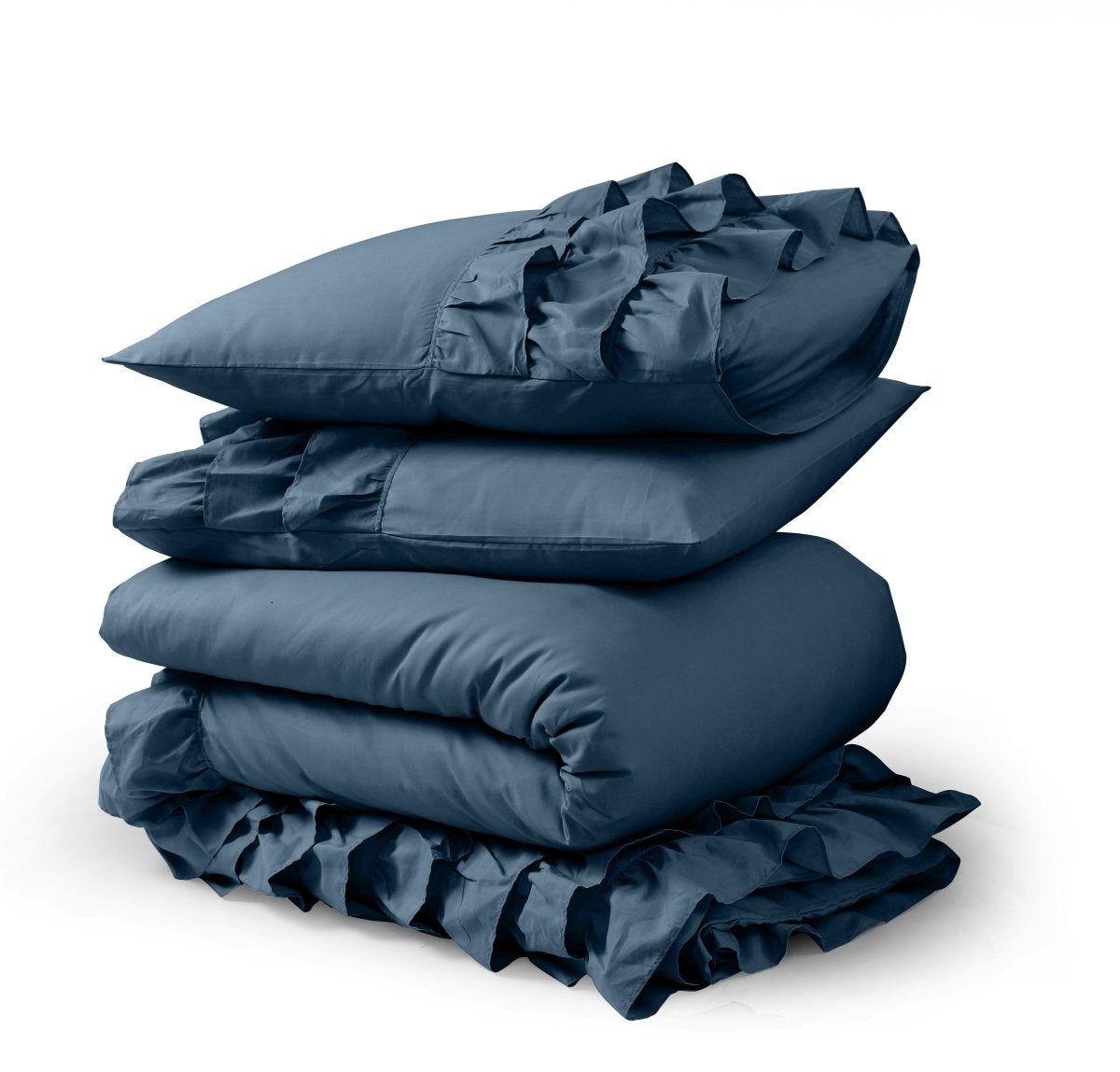 100% Cotton Percale Duvet Cover Set Cyprus | Blue | King Long - 240cm (W) x 220cm (L) - The Bedding & Blankets Store