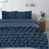 100% Cotton Percale Duvet Cover Set Cyprus | Blue | King Long - 240cm (W) x 220cm (L) - The Bedding & Blankets Store