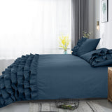 100% Cotton Percale Duvet Cover Set Cyprus | Blue | King Long - 240cm (W) x 220cm (L) - The Bedding & Blankets Store