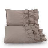 100% Cotton Percale Duvet Cover Set Cyprus | Taupe | Double - 200cm (W) x 220cm (L) - The Bedding & Blankets Store