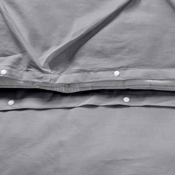 100% Cotton Pintuck Duvet Cover Set Salvador | Grey | King Long - 240cm (W) x 220cm (L) - The Bedding & Blankets Store