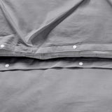 100% Cotton Pintuck Duvet Cover Set Salvador | Grey | King Long - 240cm (W) x 220cm (L) - The Bedding & Blankets Store