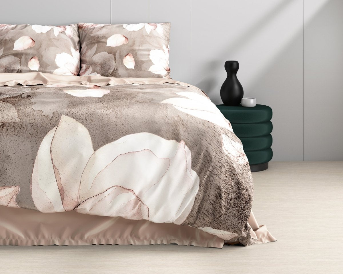 100% Cotton Sateen Duvet Cover Set Alicia | Old Pink | Single - 140cm (W) x 220cm (L) - The Bedding & Blankets Store