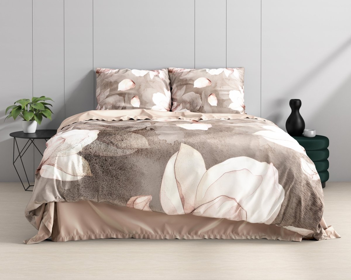 100% Cotton Sateen Duvet Cover Set Alicia | Old Pink | Single - 140cm (W) x 220cm (L) - The Bedding & Blankets Store