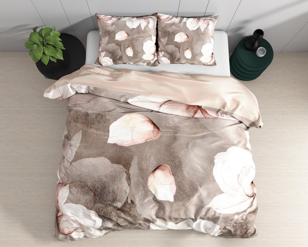 100% Cotton Sateen Duvet Cover Set Alicia | Old Pink | Single - 140cm (W) x 220cm (L) - The Bedding & Blankets Store