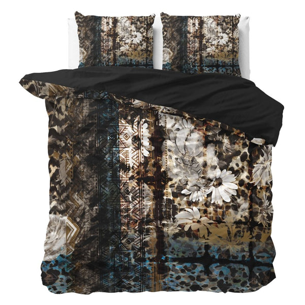 100% Cotton Sateen Duvet Cover Set Aluna | Multicolour | Double - 200cm (W) x 220cm (L) - The Bedding & Blankets Store