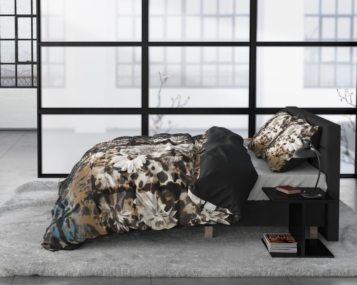 100% Cotton Sateen Duvet Cover Set Aluna | Multicolour | Double - 200cm (W) x 220cm (L) - The Bedding & Blankets Store