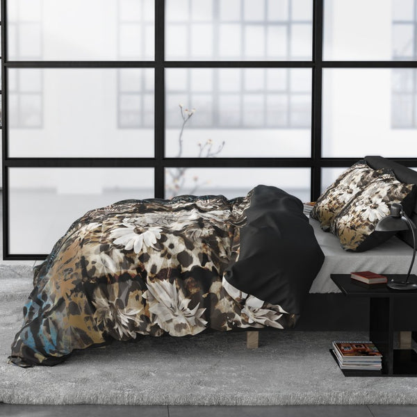 100% Cotton Sateen Duvet Cover Set Aluna | Multicolour | Double - 200cm (W) x 220cm (L) - The Bedding & Blankets Store