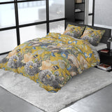 100% Cotton Sateen Duvet Cover Set Andolf | Yellow | Double - 200cm (W) x 220cm (L) - The Bedding & Blankets Store