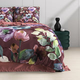 100% Cotton Sateen Duvet Cover Set Anne | Purple | Single - 140cm (W) x 220cm (L) - The Bedding & Blankets Store