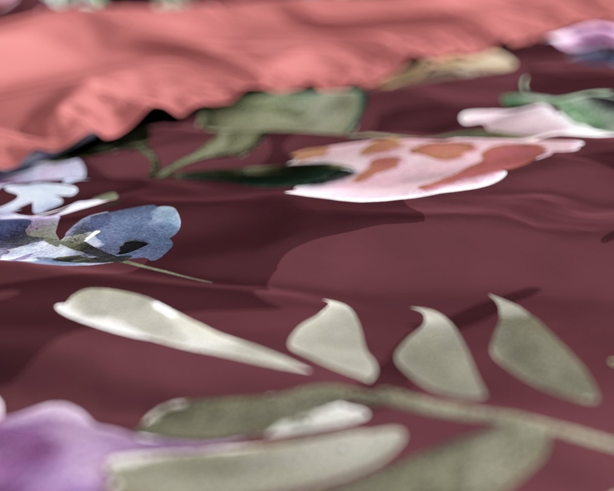 100% Cotton Sateen Duvet Cover Set Anne | Purple | Single - 140cm (W) x 220cm (L) - The Bedding & Blankets Store