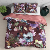100% Cotton Sateen Duvet Cover Set Anne | Purple | Single - 140cm (W) x 220cm (L) - The Bedding & Blankets Store