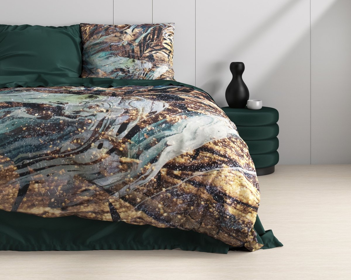 100% Cotton Sateen Duvet Cover Set Apollo | Taupe | Single - 140cm (W) x 220cm (L) - The Bedding & Blankets Store