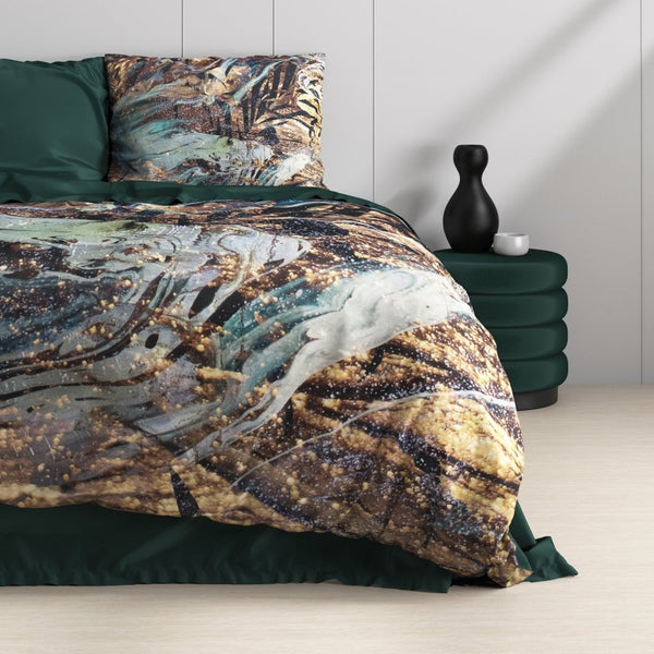 100% Cotton Sateen Duvet Cover Set Apollo | Taupe | Single - 140cm (W) x 220cm (L) - The Bedding & Blankets Store