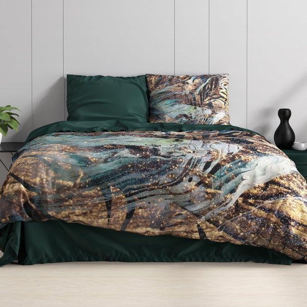 100% Cotton Sateen Duvet Cover Set Apollo | Taupe | Single - 140cm (W) x 220cm (L) - The Bedding & Blankets Store