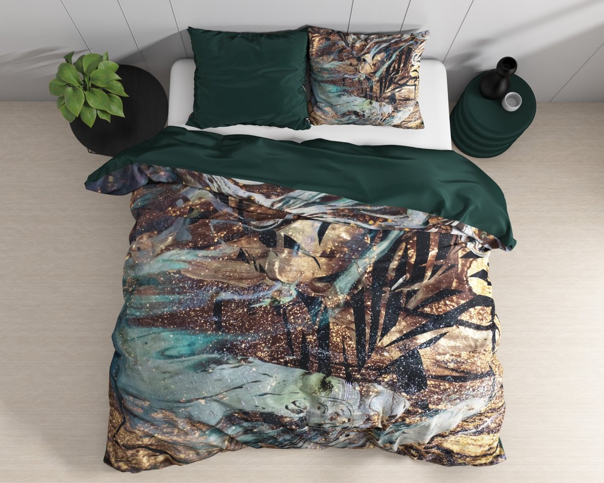 100% Cotton Sateen Duvet Cover Set Apollo | Taupe | Single - 140cm (W) x 220cm (L) - The Bedding & Blankets Store