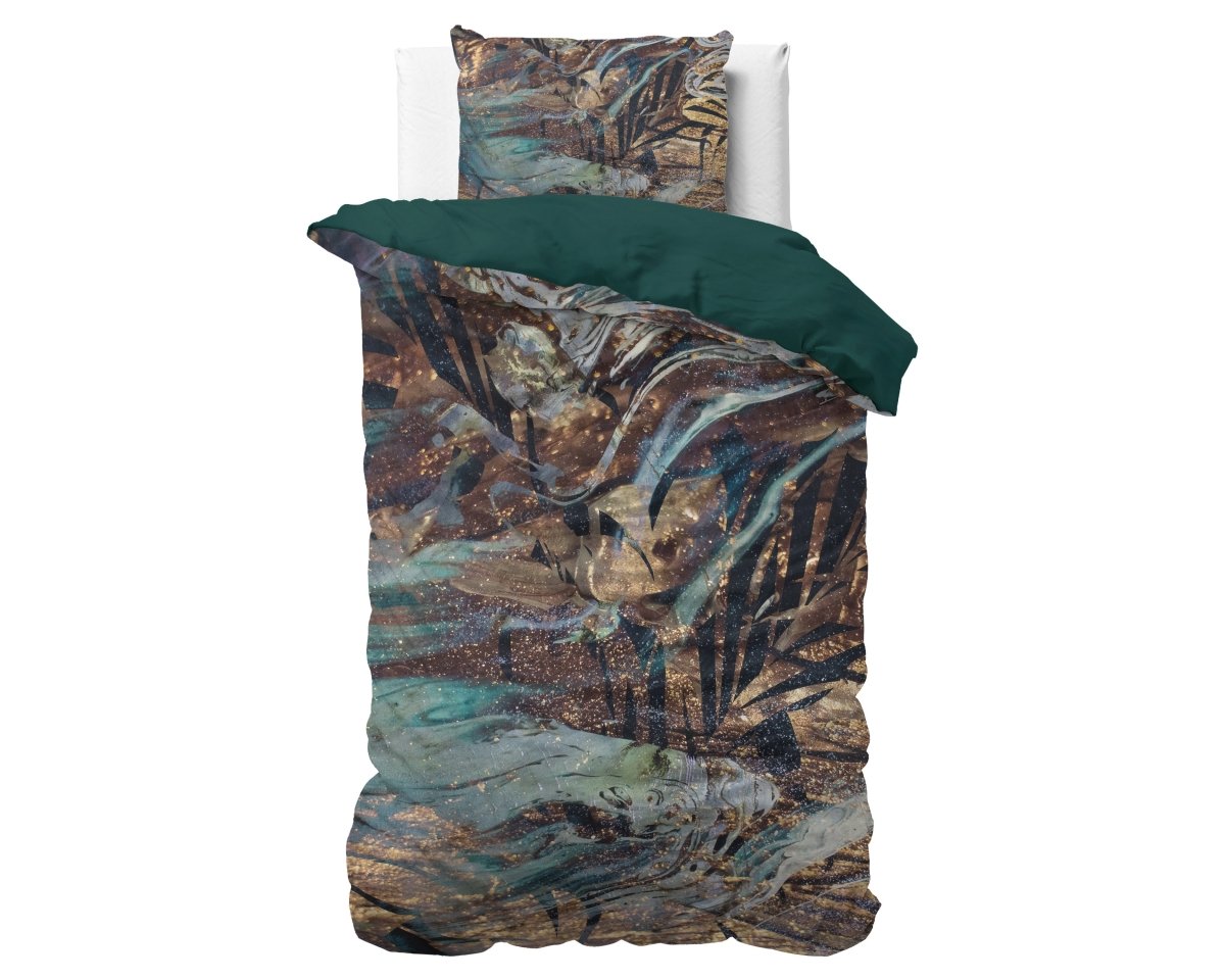 100% Cotton Sateen Duvet Cover Set Apollo | Taupe | Single - 140cm (W) x 220cm (L) - The Bedding & Blankets Store