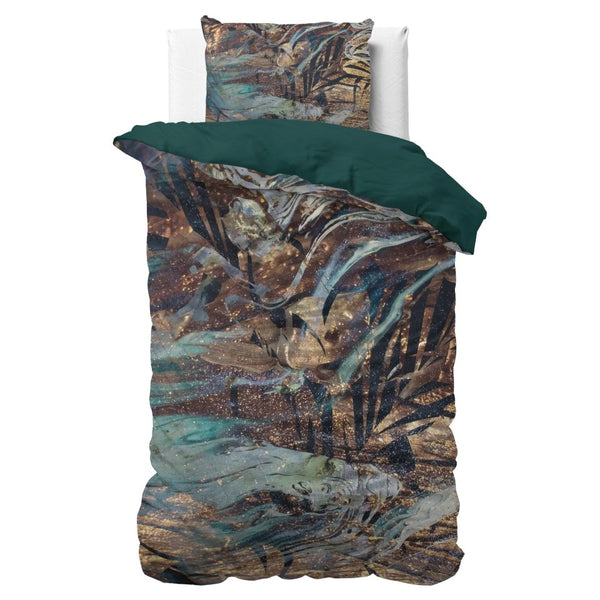 100% Cotton Sateen Duvet Cover Set Apollo | Taupe | Single - 140cm (W) x 220cm (L) - The Bedding & Blankets Store