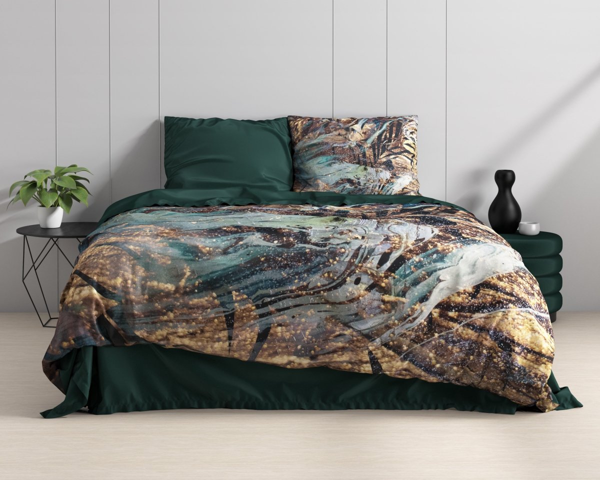 100% Cotton Sateen Duvet Cover Set Apollo | Taupe | Single - 140cm (W) x 220cm (L) - The Bedding & Blankets Store