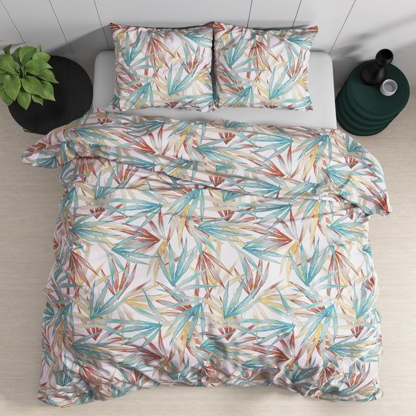 100% Cotton Sateen Duvet Cover Set Aster | Multicolour | Single - 140cm (W) x 220cm (L) - The Bedding & Blankets Store