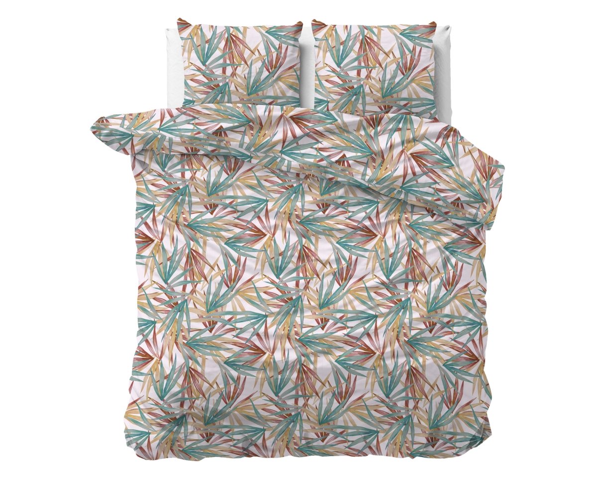 100% Cotton Sateen Duvet Cover Set Aster | Multicolour | Single - 140cm (W) x 220cm (L) - The Bedding & Blankets Store