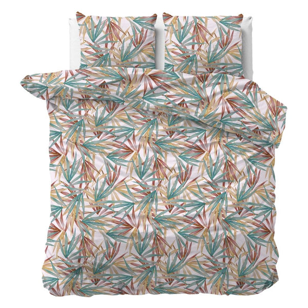 100% Cotton Sateen Duvet Cover Set Aster | Multicolour | Single - 140cm (W) x 220cm (L) - The Bedding & Blankets Store