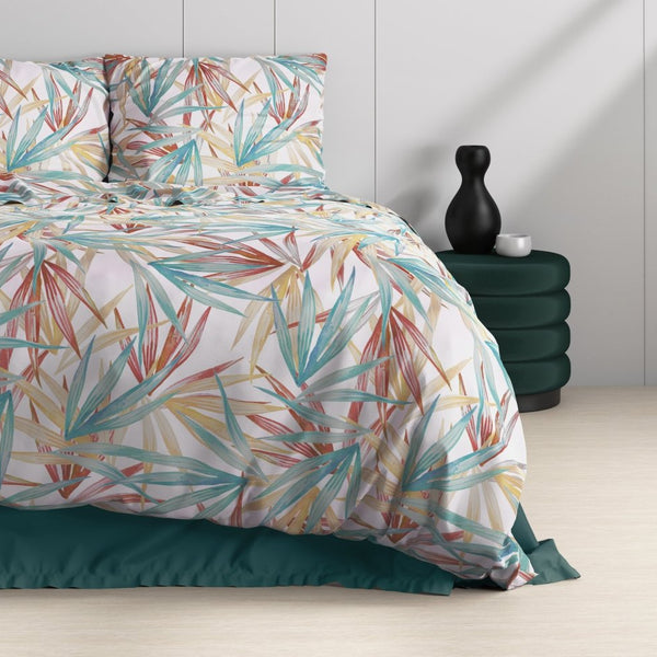 100% Cotton Sateen Duvet Cover Set Aster | Multicolour | Single - 140cm (W) x 220cm (L) - The Bedding & Blankets Store
