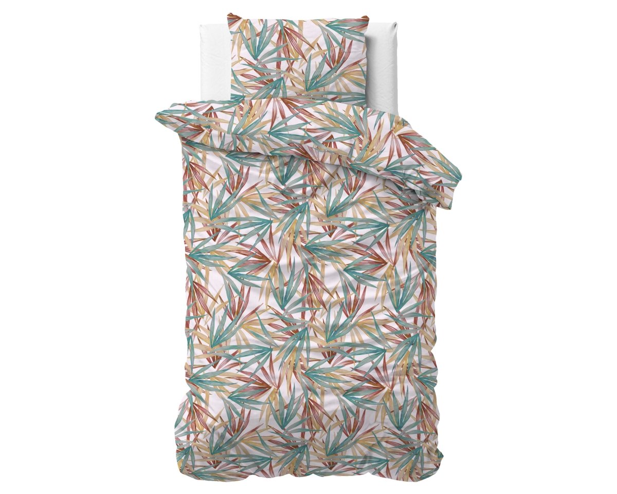 100% Cotton Sateen Duvet Cover Set Aster | Multicolour | Single - 140cm (W) x 220cm (L) - The Bedding & Blankets Store