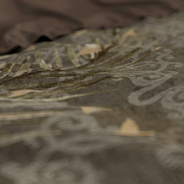 100% Cotton Sateen Duvet Cover Set Aurelien | Taupe | Single - 140cm (W) x 220cm (L) - The Bedding & Blankets Store