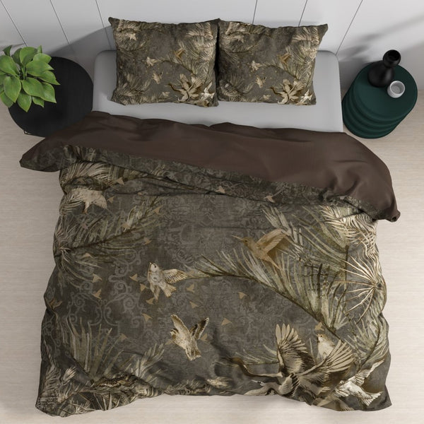 100% Cotton Sateen Duvet Cover Set Aurelien | Taupe | Single - 140cm (W) x 220cm (L) - The Bedding & Blankets Store