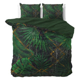 100% Cotton Sateen Duvet Cover Set Avena | Green | Double - 200cm (W) x 220cm (L) - The Bedding & Blankets Store